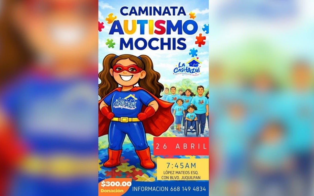 Banner sexta Caminata Autismo Mochis 2026