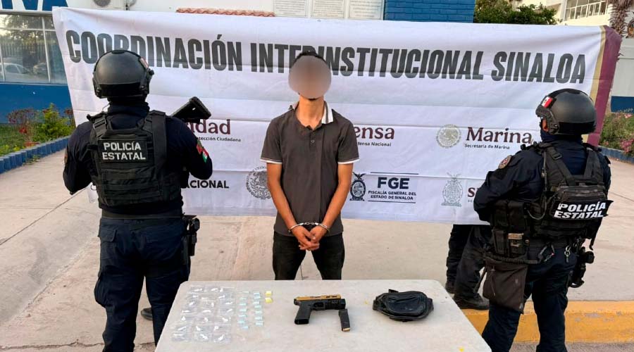 Hombre detenido con arma y drogas en Navolato, Sinaloa