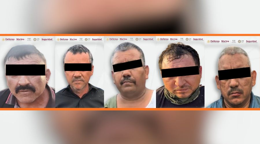 Fotos de cinco personas con los ojos tapados con cintillo negro