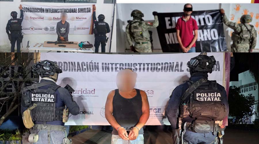 Hombres detenidos en operativos del 02 de marzo de 2026 en Sinaloa
