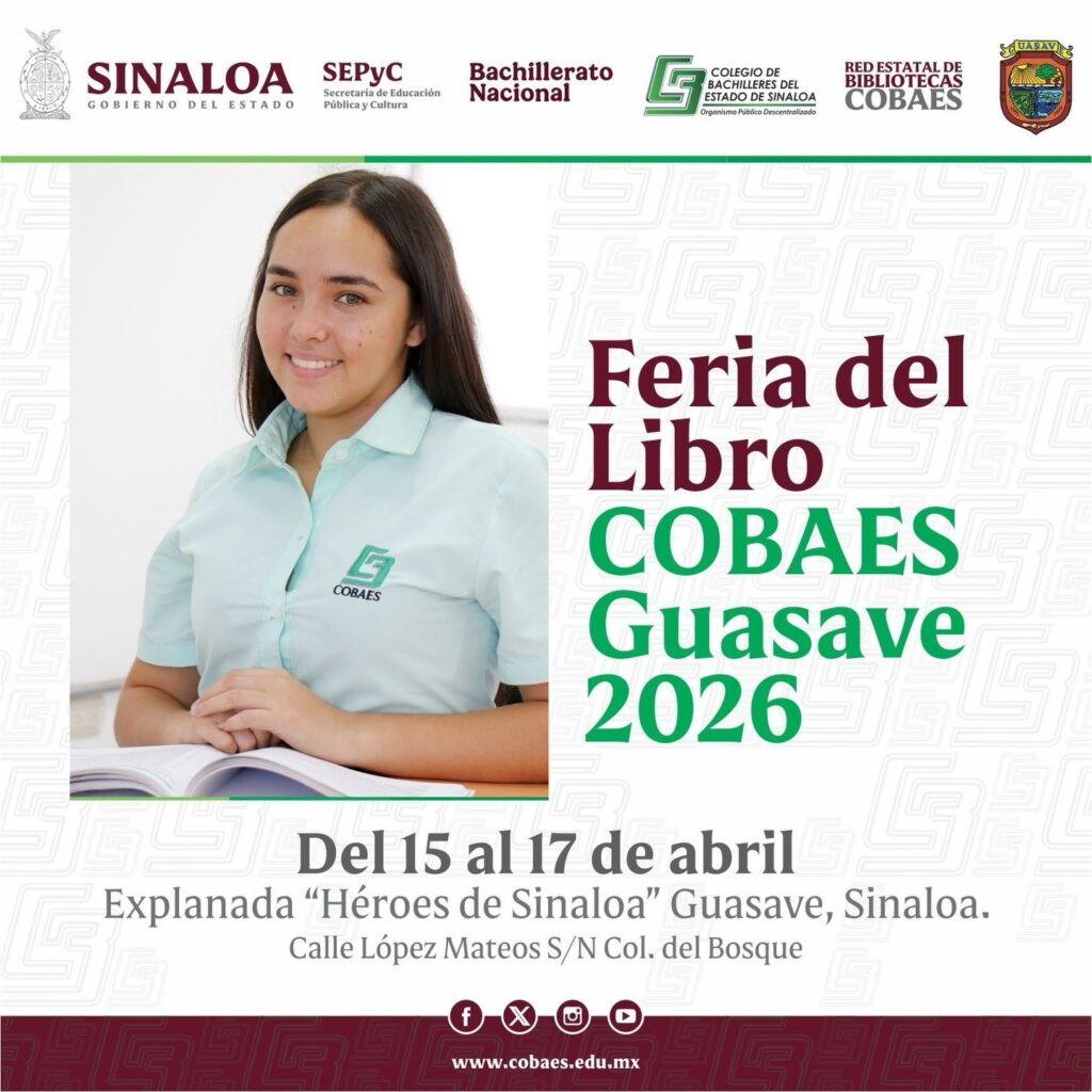 Anuncio con una estudiante del COBAES para la Feria del Libro