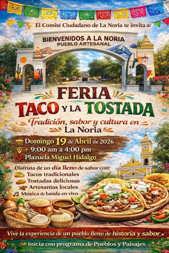 Flyer de la Feria del taco y la tostada en Mazatlán