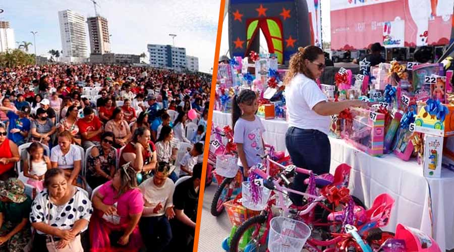 Ciudadanos festejan día del niño en Mazatlán