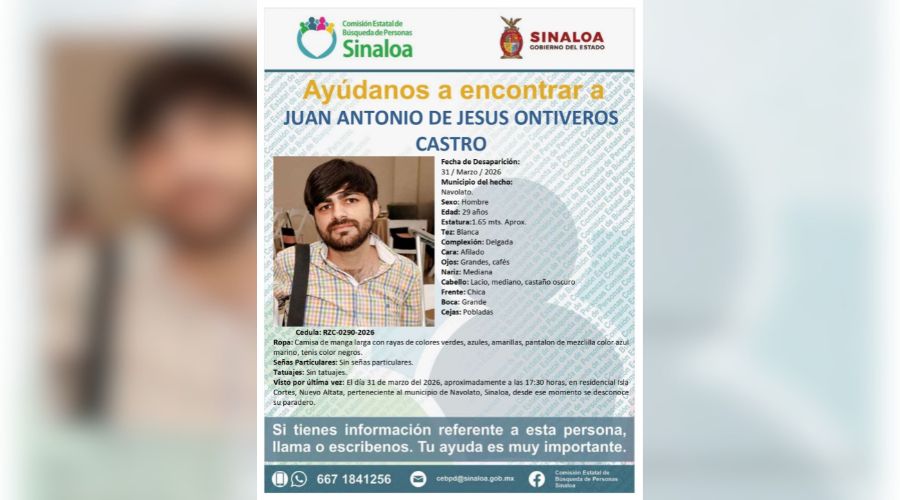 Ficha de búsqueda de un hombre