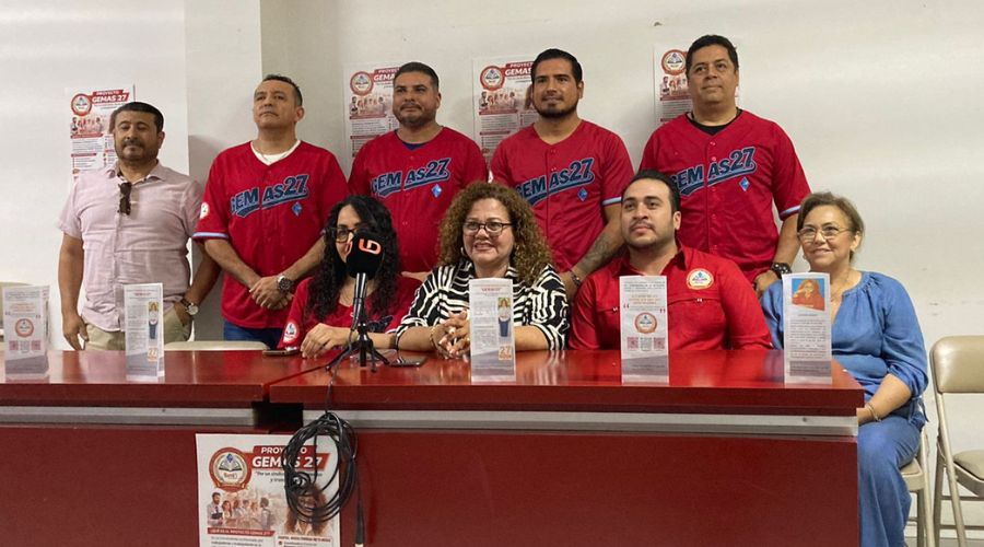 Grupo Estatal Magisterial en Acción por Sinaloa (Gemas) 27 en conferencia de prensa