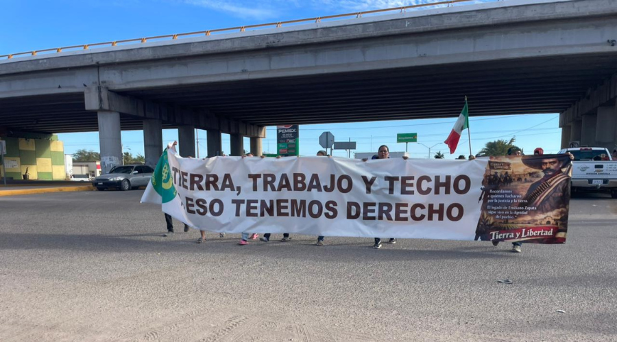Los habitantes se encuentran al interior del predio de la Sader buscando sea incluido al programa de vivienda federal