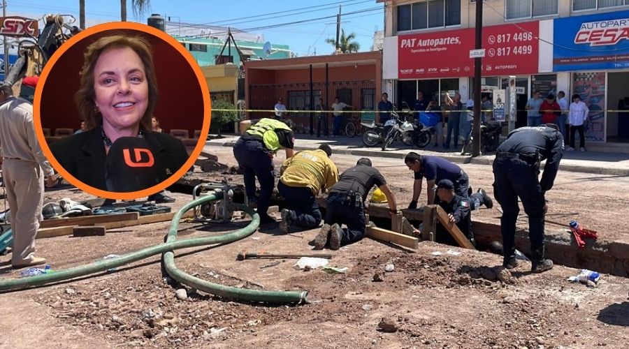 Trabajadores de Japama en obra junto a titular de Coparmex