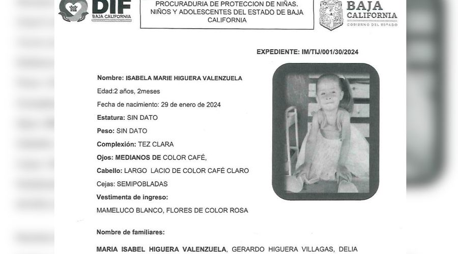 Ficha de búsqueda en blanco y negro del DIF Ahome
