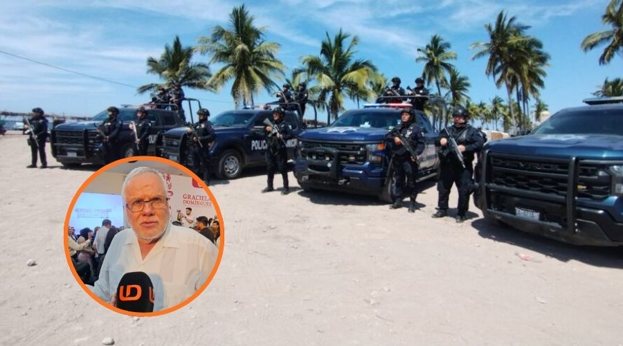 Elementos de seguridad de Sinaloa junto a alcalde del municipio