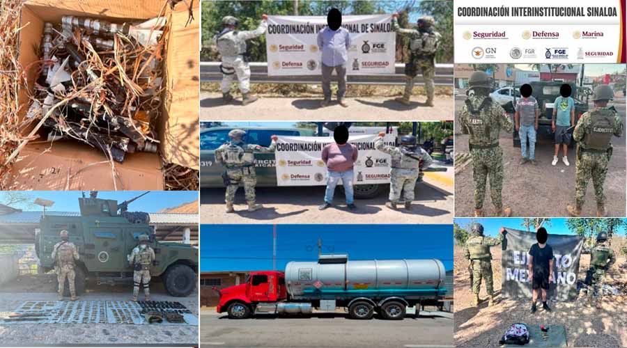Aseguramientos, detenciones y operativos del 10 de abril de 2026 en Sinaloa