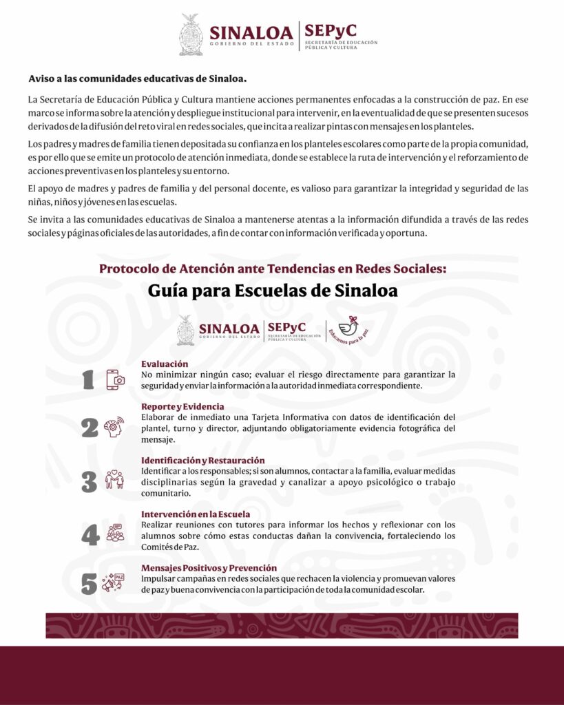 Comunicado de la Sepyc con los protocolos de seguridad