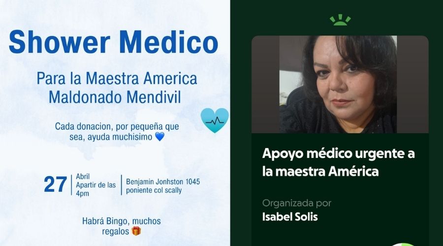 Maestra con gofoundme y shower médico