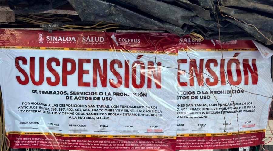 Suspensión de establecimiento de Coepriss