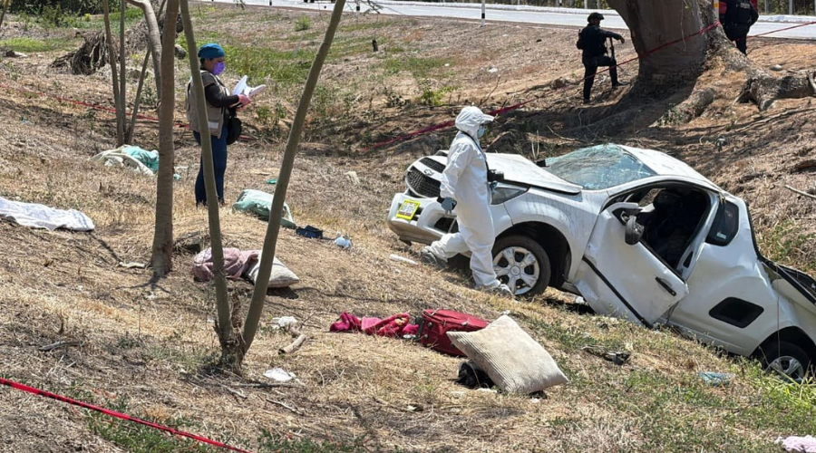 Accidente en carretera en Acapulco.