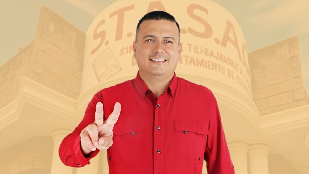 Imagen de Homar Salas y de fondo edificio de Stasac