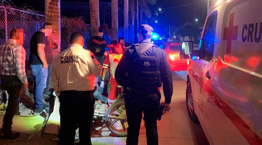 Motociclista lesionado es atendido en Guasave