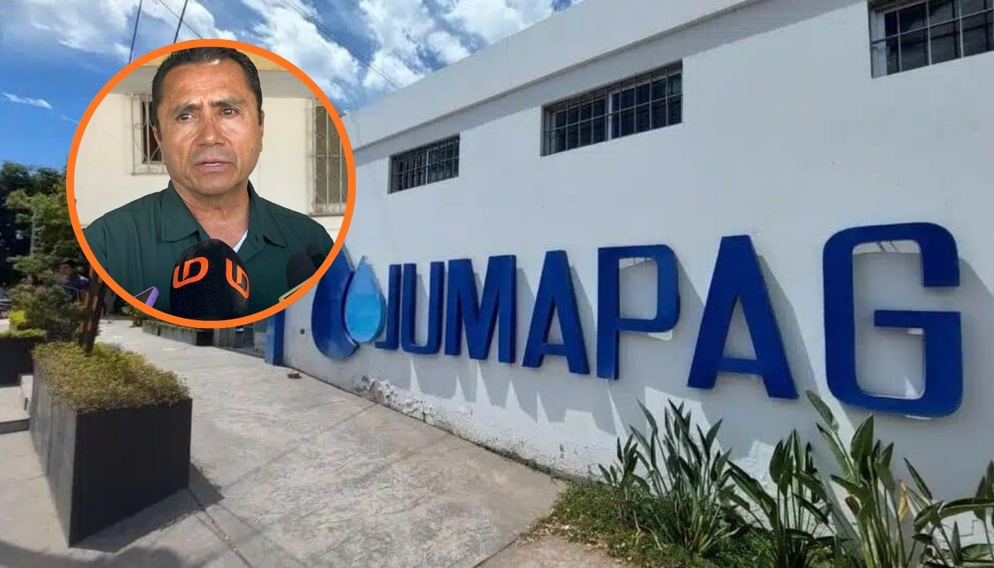 Fachada de la Jumapag junto a un circulo con Modesto López Leal