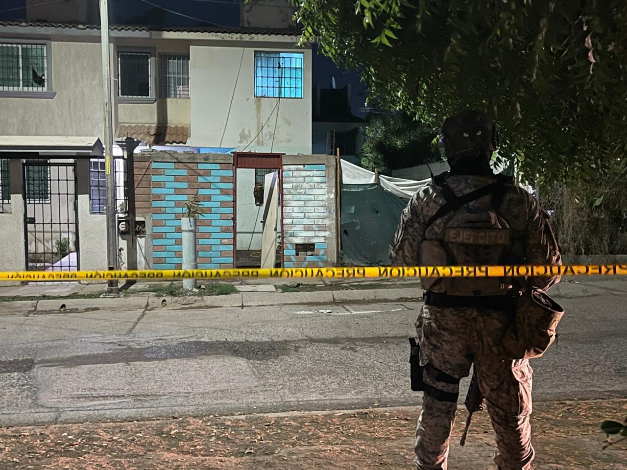 Zona acordonada en donde ocurrió el asesinato.