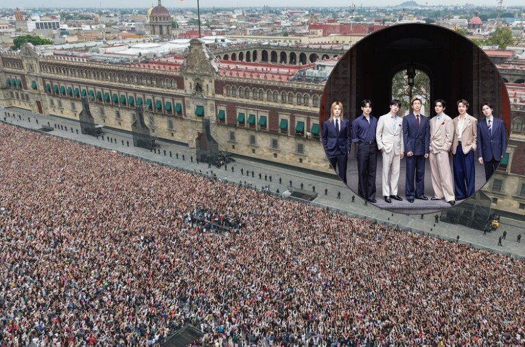 Cerca de 50 mil fans llenaron el Zócalode CDMX para saludar a BTS, confirma Sheinbaum