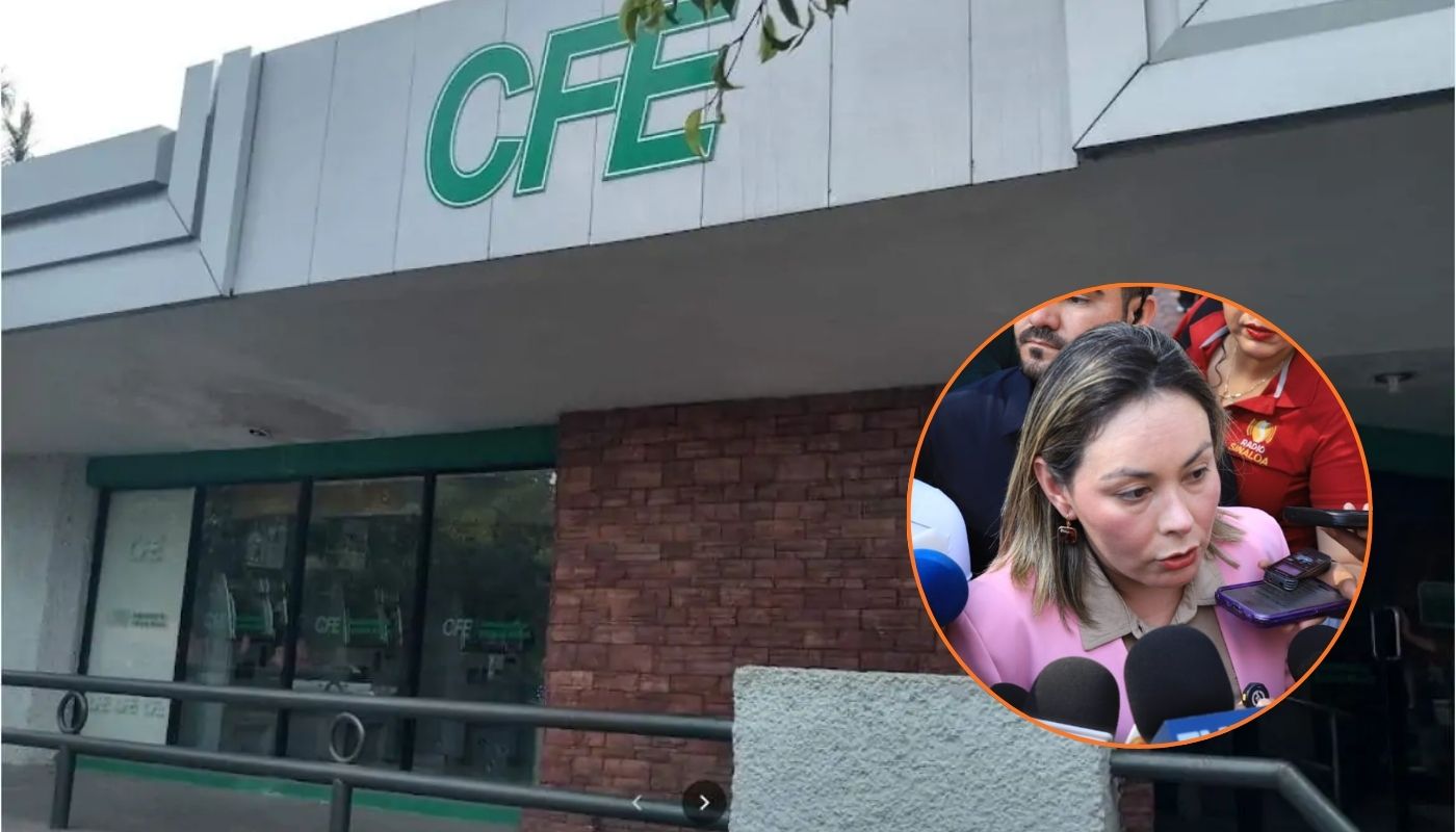 En grande oficinas de CFE y en circulo Yeraldine Bonilla