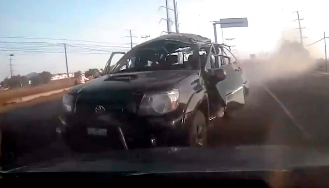 Captura de video donde explota una camioneta en EdoMex