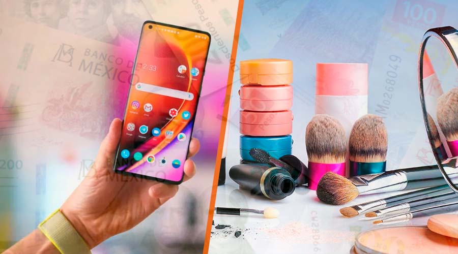 Teléfono inteligente y artículos de belleza