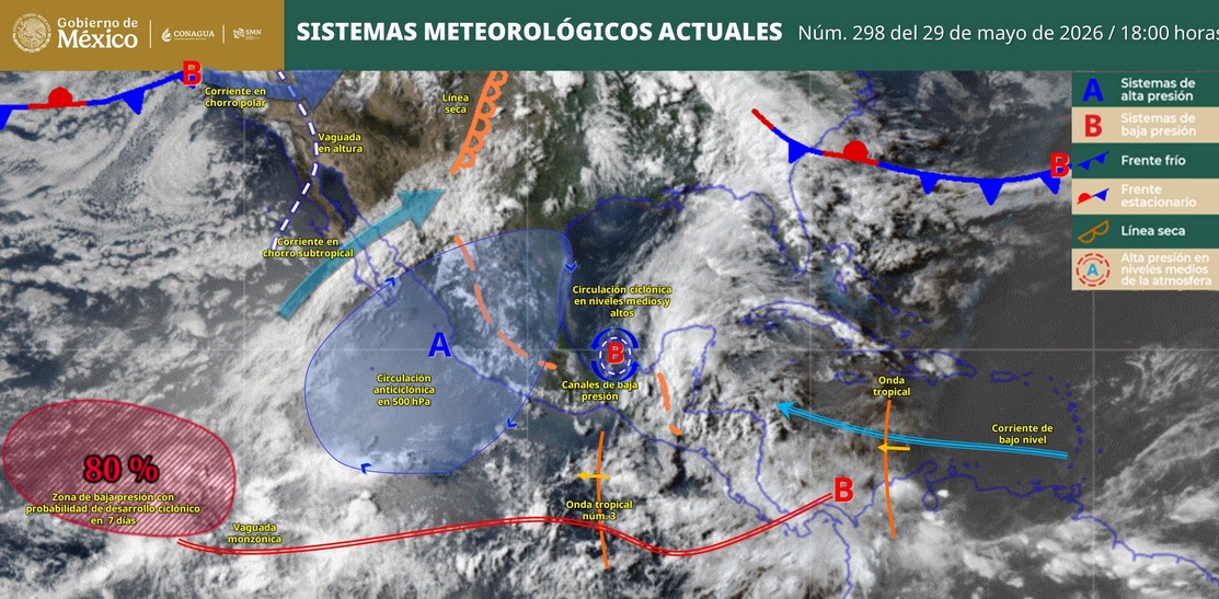 Lluvias y posible formación de torbellinos: checa el pronóstico para la noche de este viernes