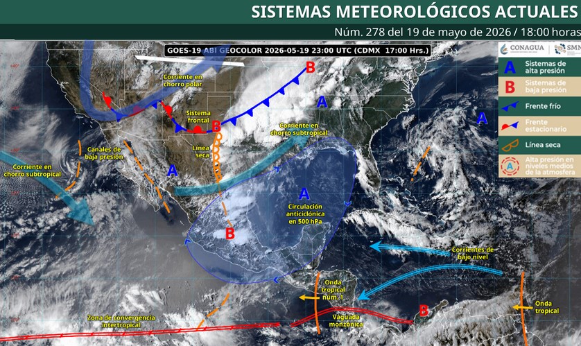 Clima: lluvias y temperaturas calurosas prevalecerán la noche de este martes en México