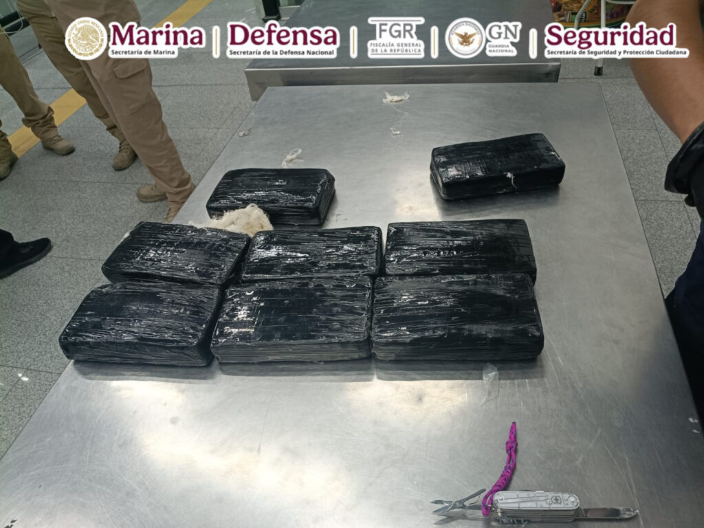 Aseguran más de 8 kilos de cocaína oculta en silla de ruedas durante inspección en el AICM
