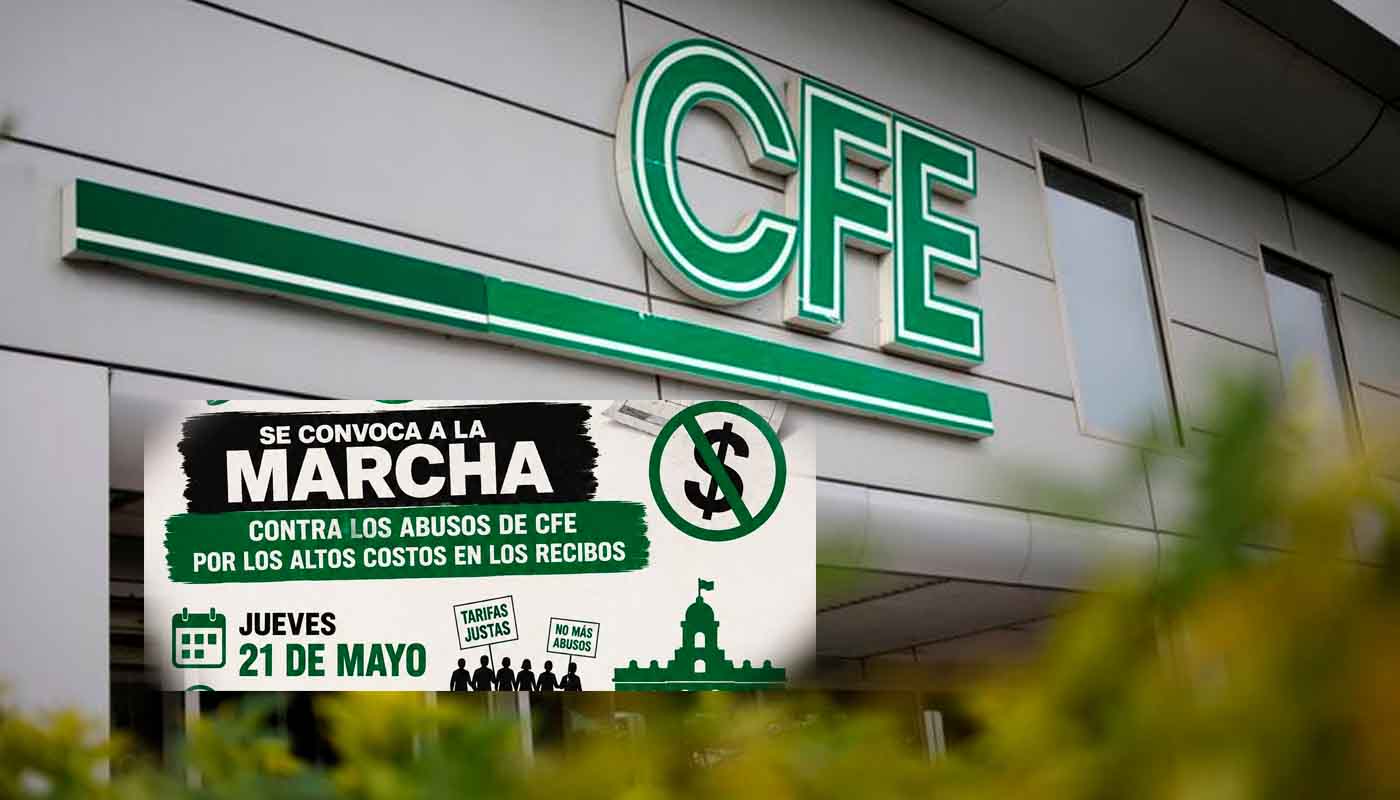 Convocan marcha en Los Mochis por cobros de CFE
