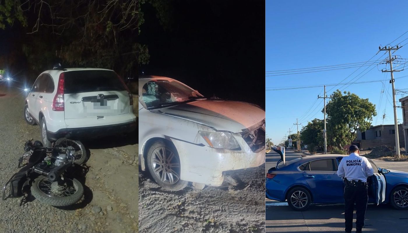 Vehículos dañados tras accidentes
