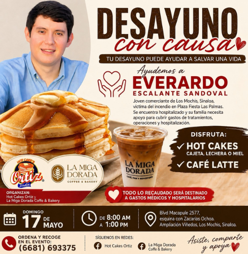Desayuno con causa en apoyo a Everardo Escalante