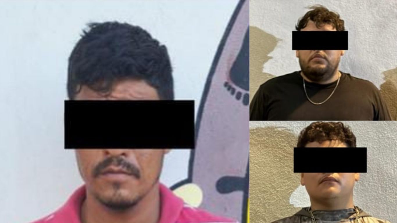Personas detenidas con ojos censurados con rectángulo negro