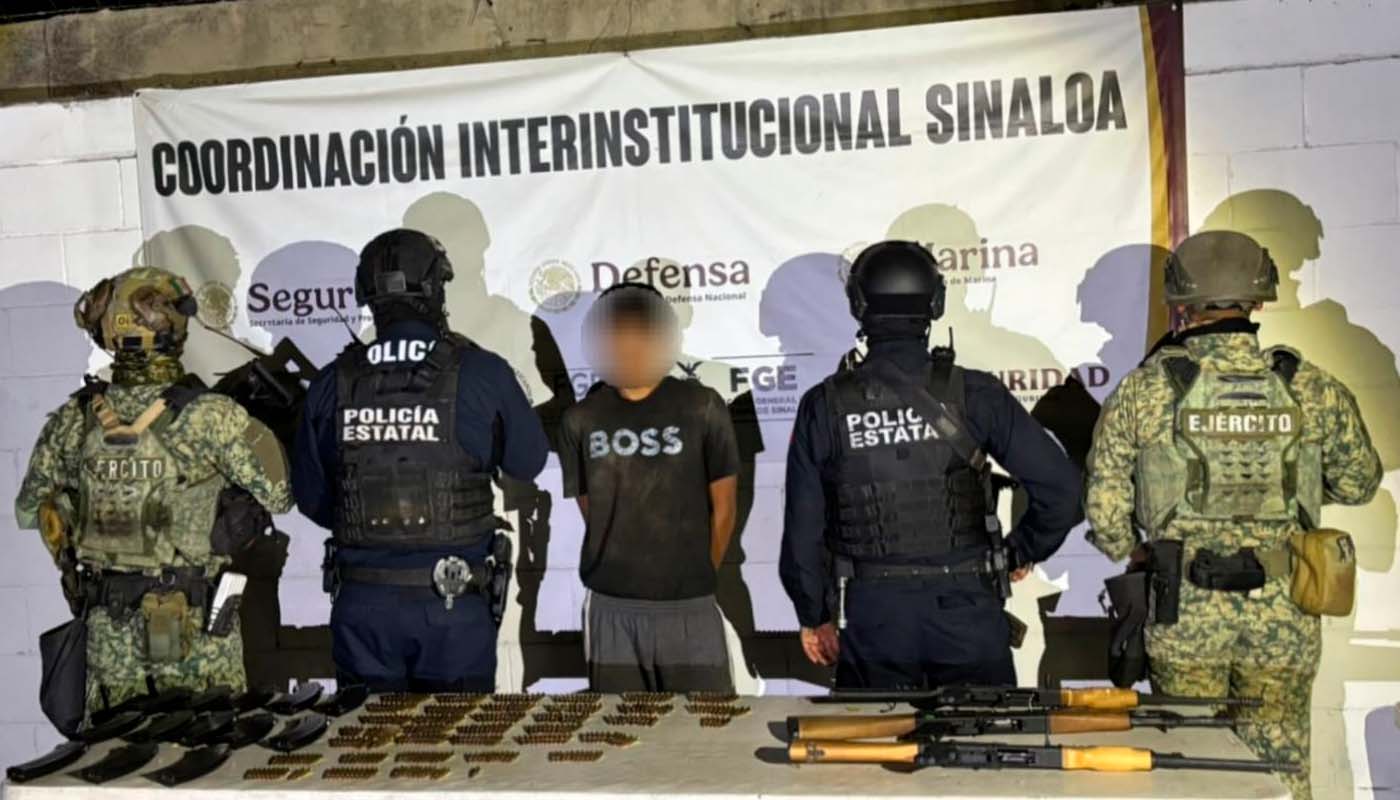 Hombre detenido con armamento en Culiacán