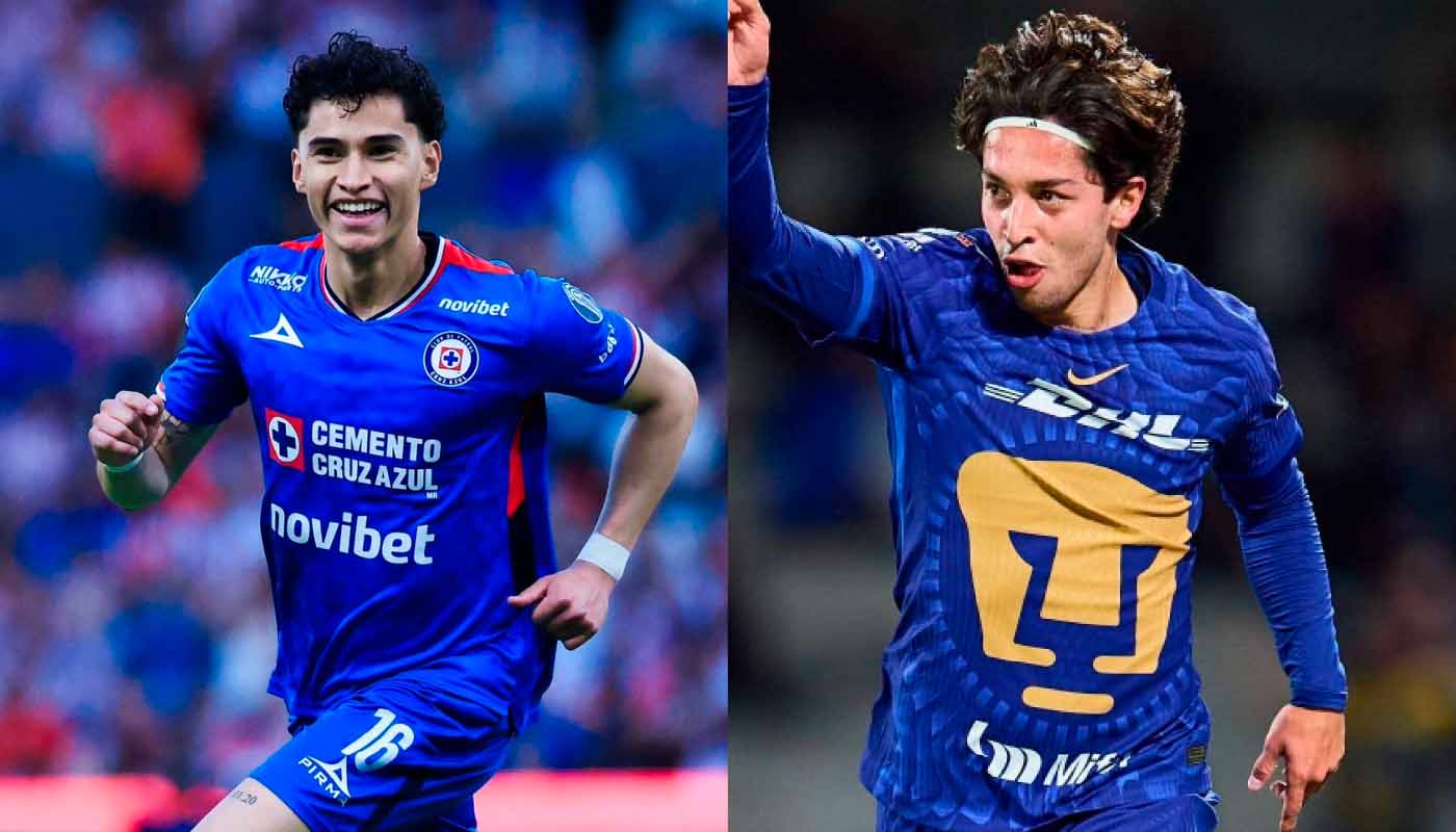 Jugadores de Cruz Azul y Pumas