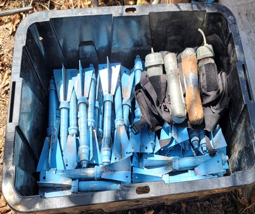 Explosivos asegurados en Badiraguato, son azules