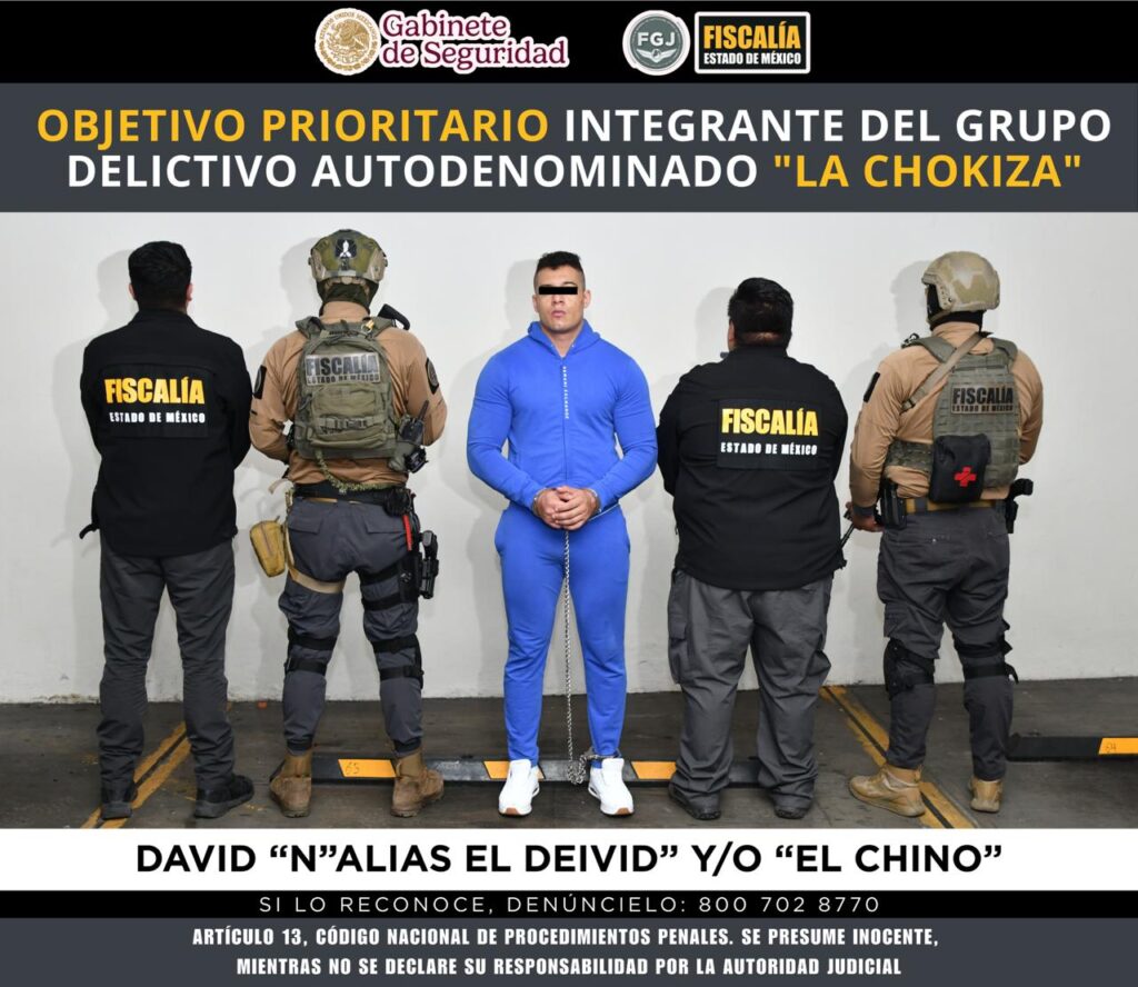 Detienen en el AICM a “El Chino”, presunto líder criminal del Edomex