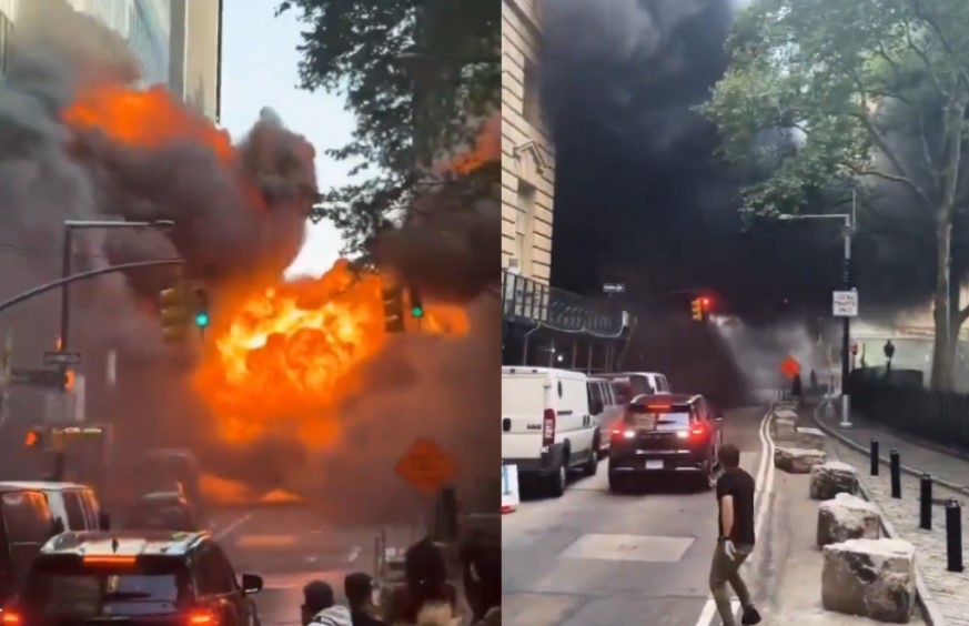 Vehículo se incendia y explota frente al Toro de Wall Street, en Nueva York: VIDEO