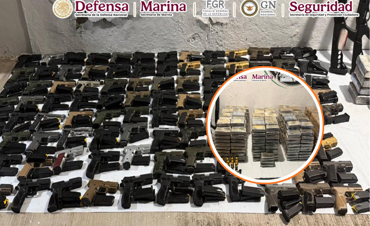 Armas y droga decomisadas