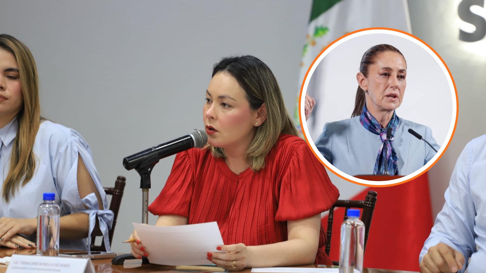 Gobernadora de Sinaloa, Yeraldine Bonilla Valverde y la presidenta de México Claudia Sheinbaum