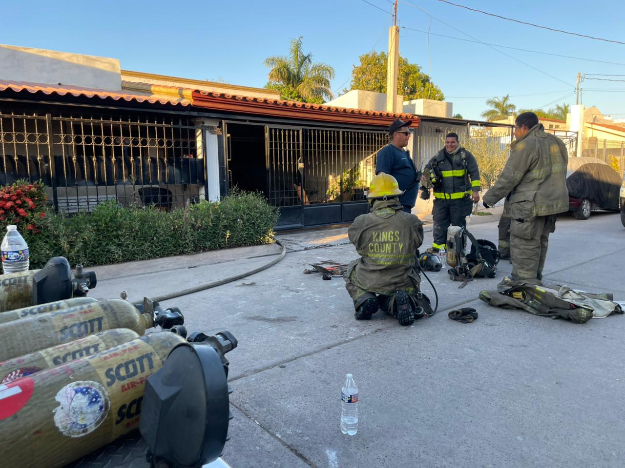Incendio en una casa de Los Mochis
