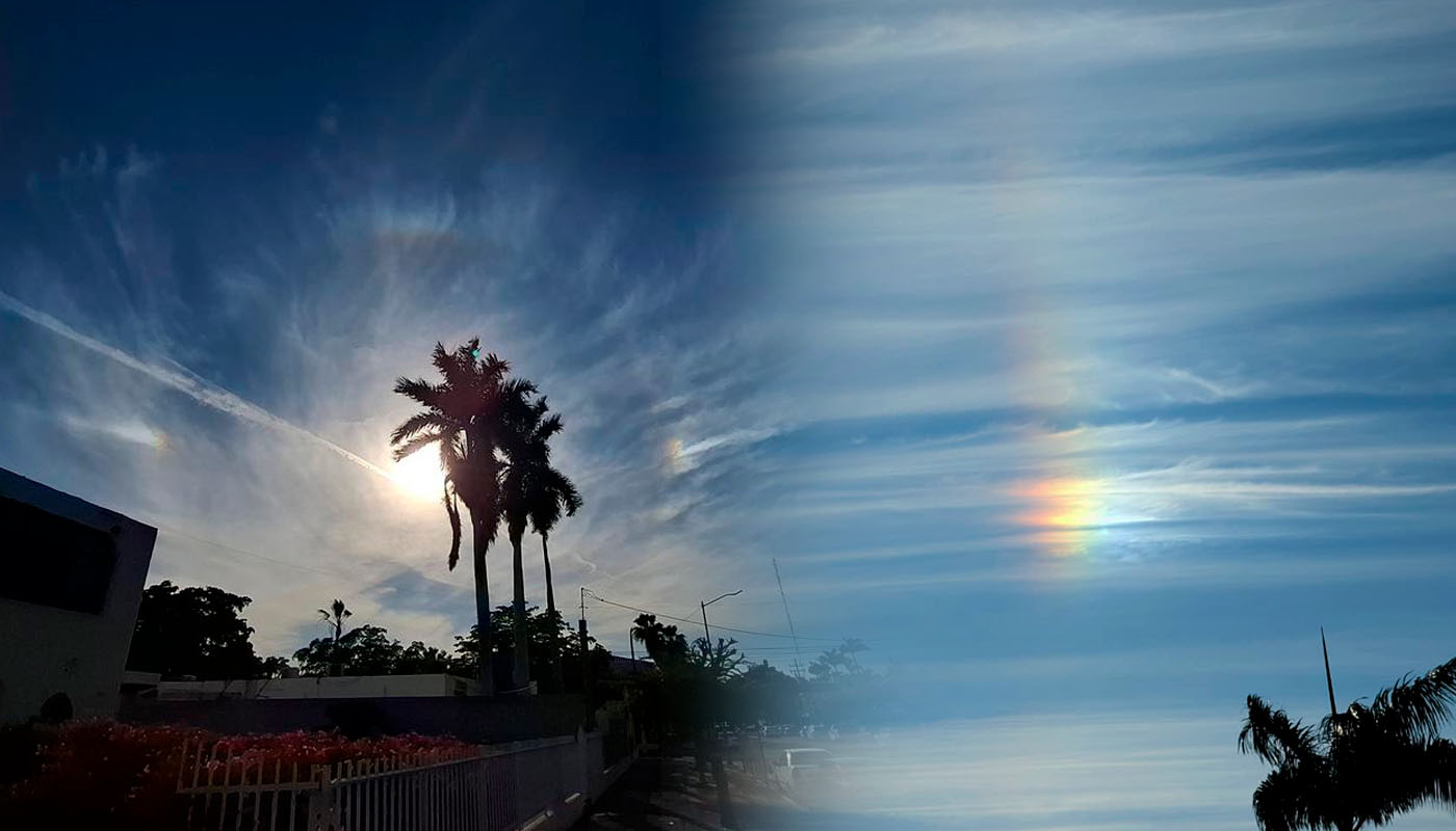 Iridiscencias y halos en el cielo de Los Mochis