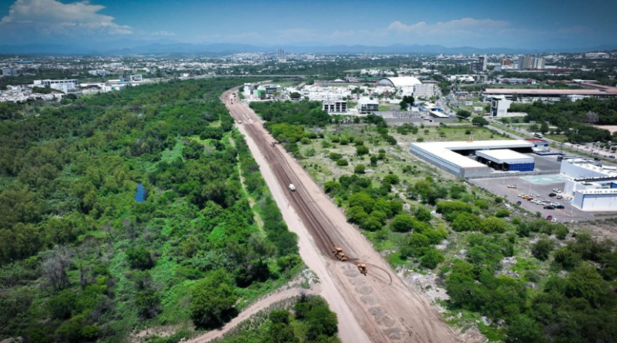 Obra del puente Malecón Margen Izquierdo en Culiacán