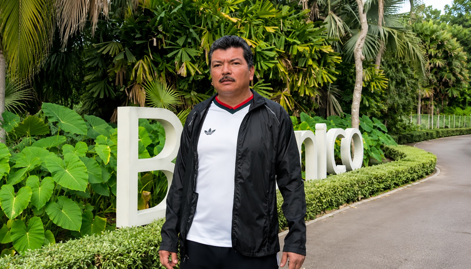 Marco Antonio Almanza, exfuncionario en Sinaloa, en el jardín botánico de Culiacán
