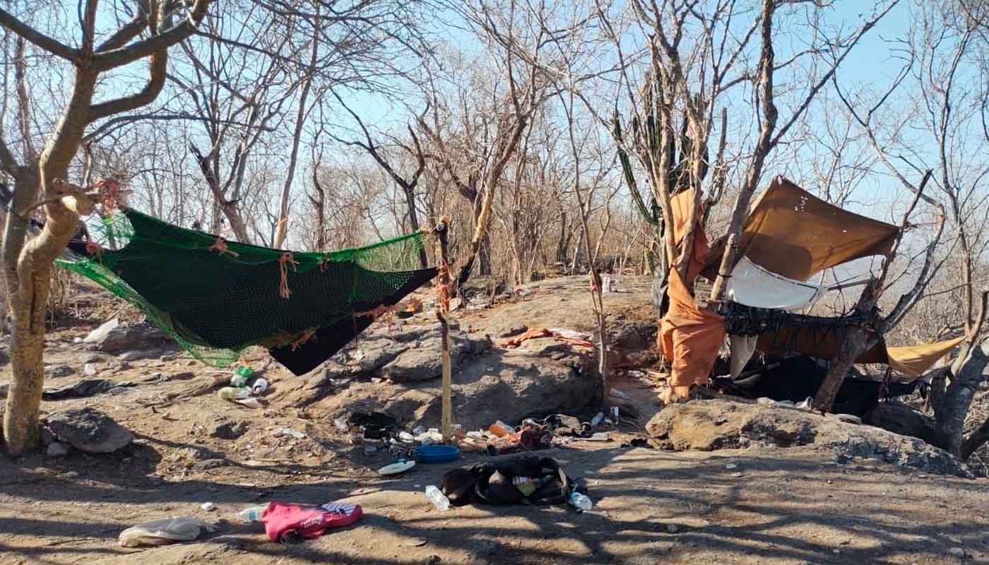 Campamento localizado por elementos de la Marina en Elota