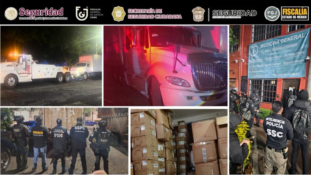 Detienen a 6 personas y recuperan medicamento controlado tras operativos en Edomex y CDMX