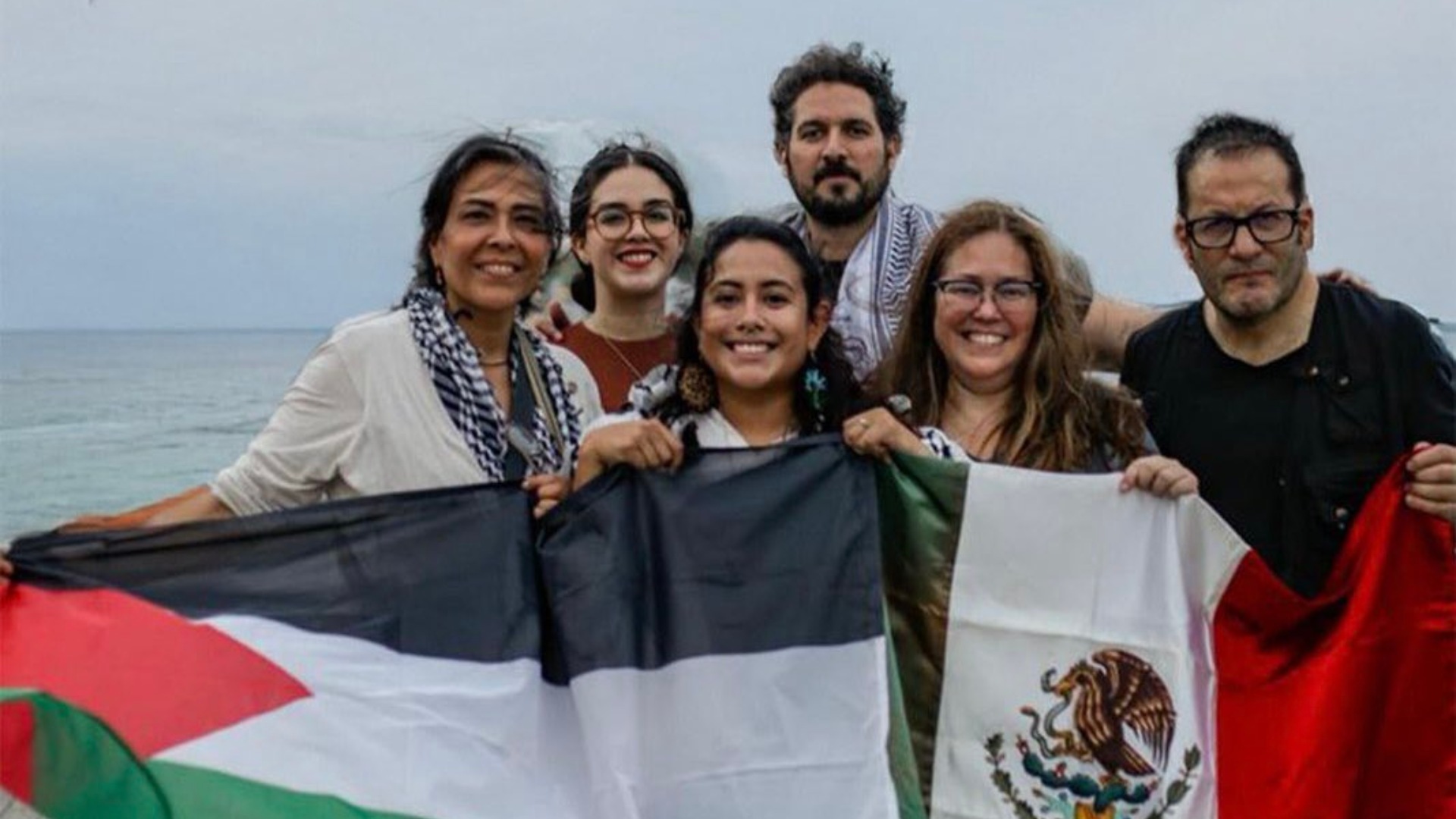 Mexicanos que iban en la Flotilla Global Sumud rumbo a Gaza