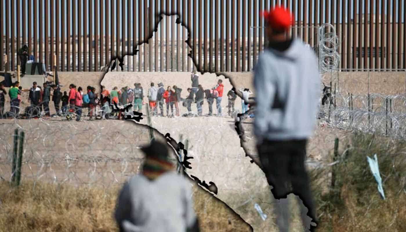 Migrantes mexicanos y mapa de Sinaloa