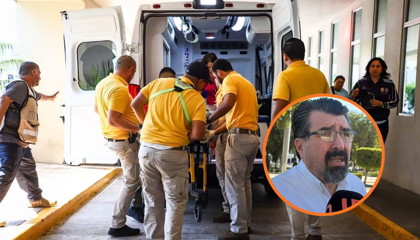 Ambulancia de Protección Civil junto a directivo de Shrinners