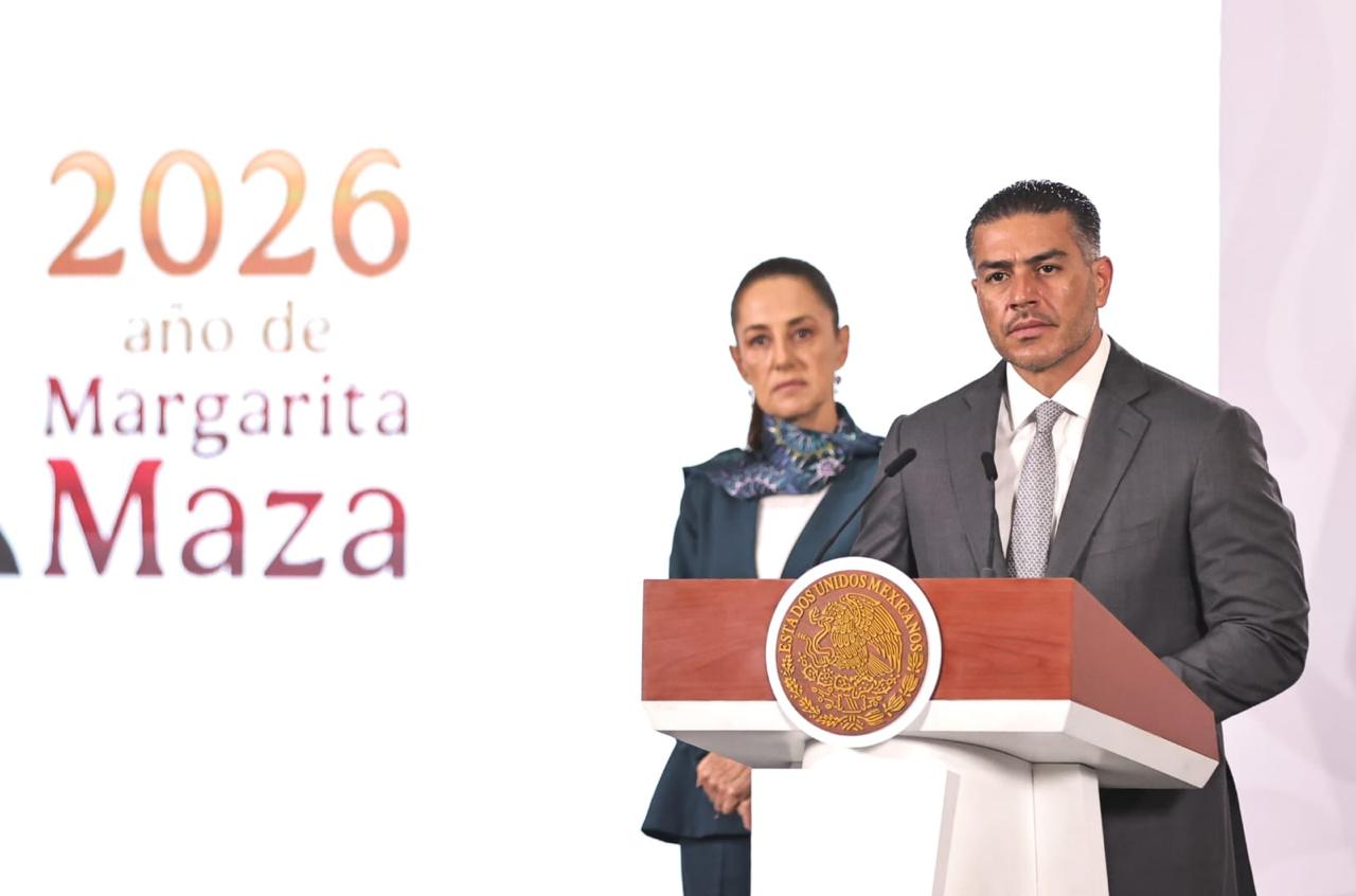 Omar García Harfuch y Sheinbaum en mañanera